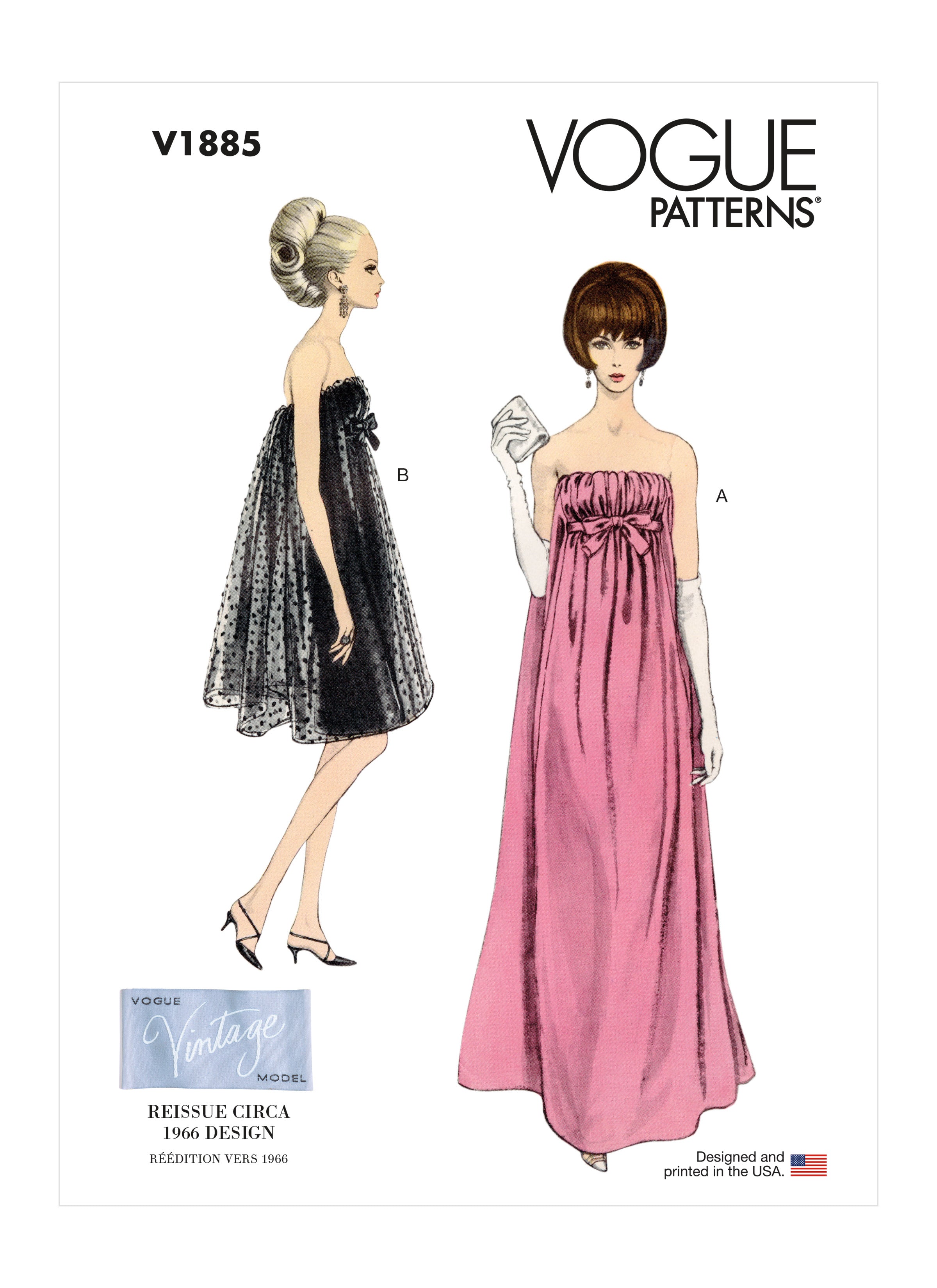 Vogue sewing pattern 1885 Sixties Special Occasion Dress from Jaycotts Sewing Supplies