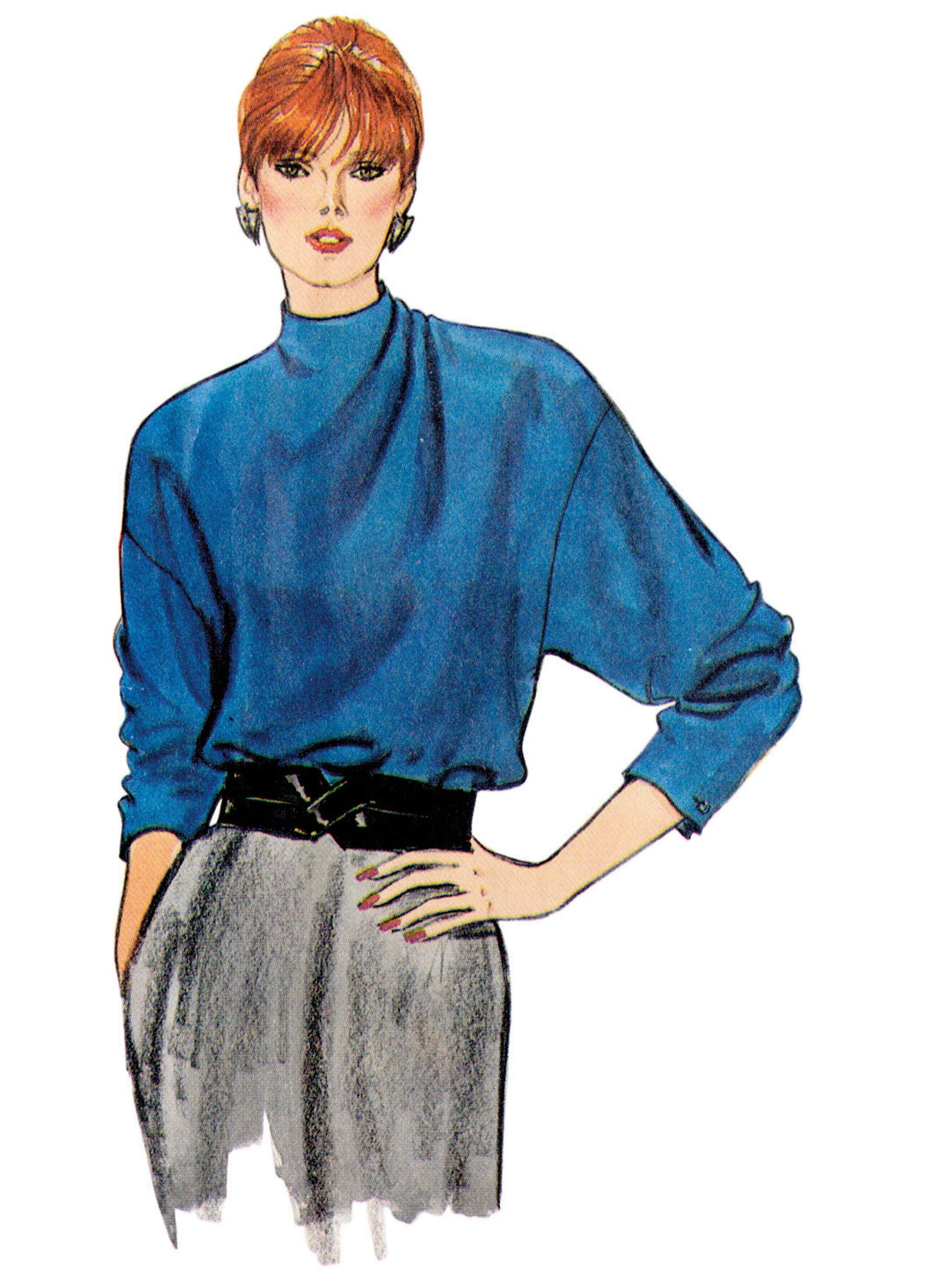 Vogue sewing pattern 1902 80's Blouse from Jaycotts Sewing Supplies