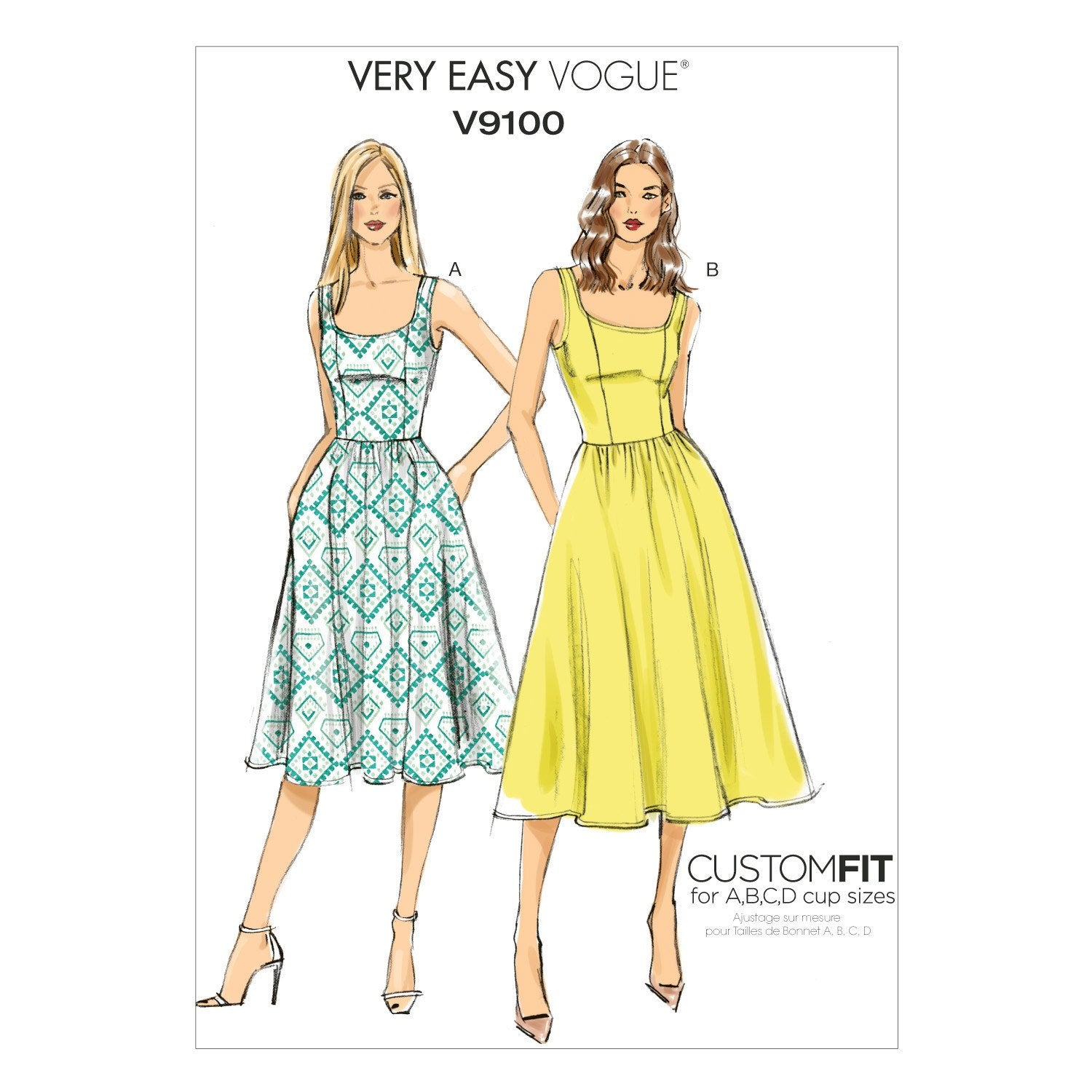 Vogue Pattern 9100 Misses' Dress | Very Easy Vogue from Jaycotts Sewing Supplies