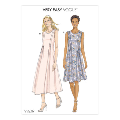 Vogue 9236 Released-Pleat Fit-and-Flare Dresses Pattern from Jaycotts Sewing Supplies