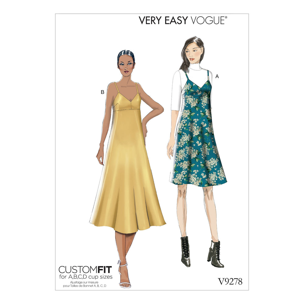 Vogue Pattern 9278 Slip-Style Dress with Back Zipper from Jaycotts Sewing Supplies