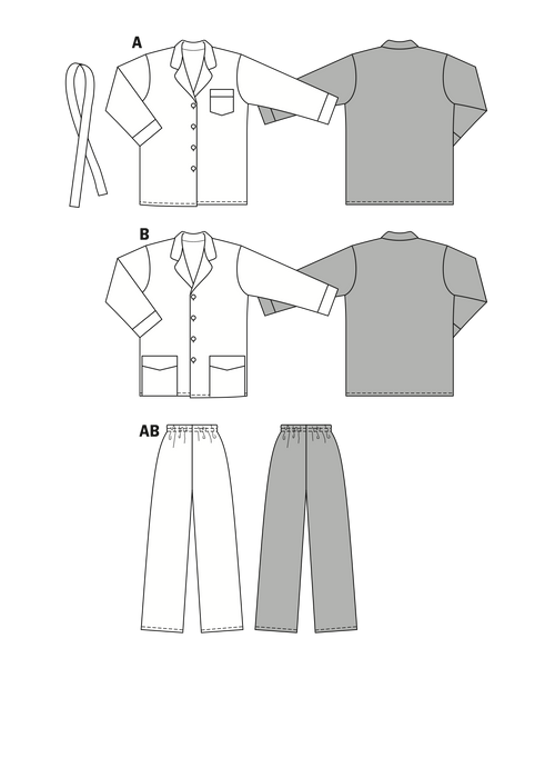 BD2691 sewing pattern Unisex Pyjamas | Very Easy from Jaycotts Sewing Supplies