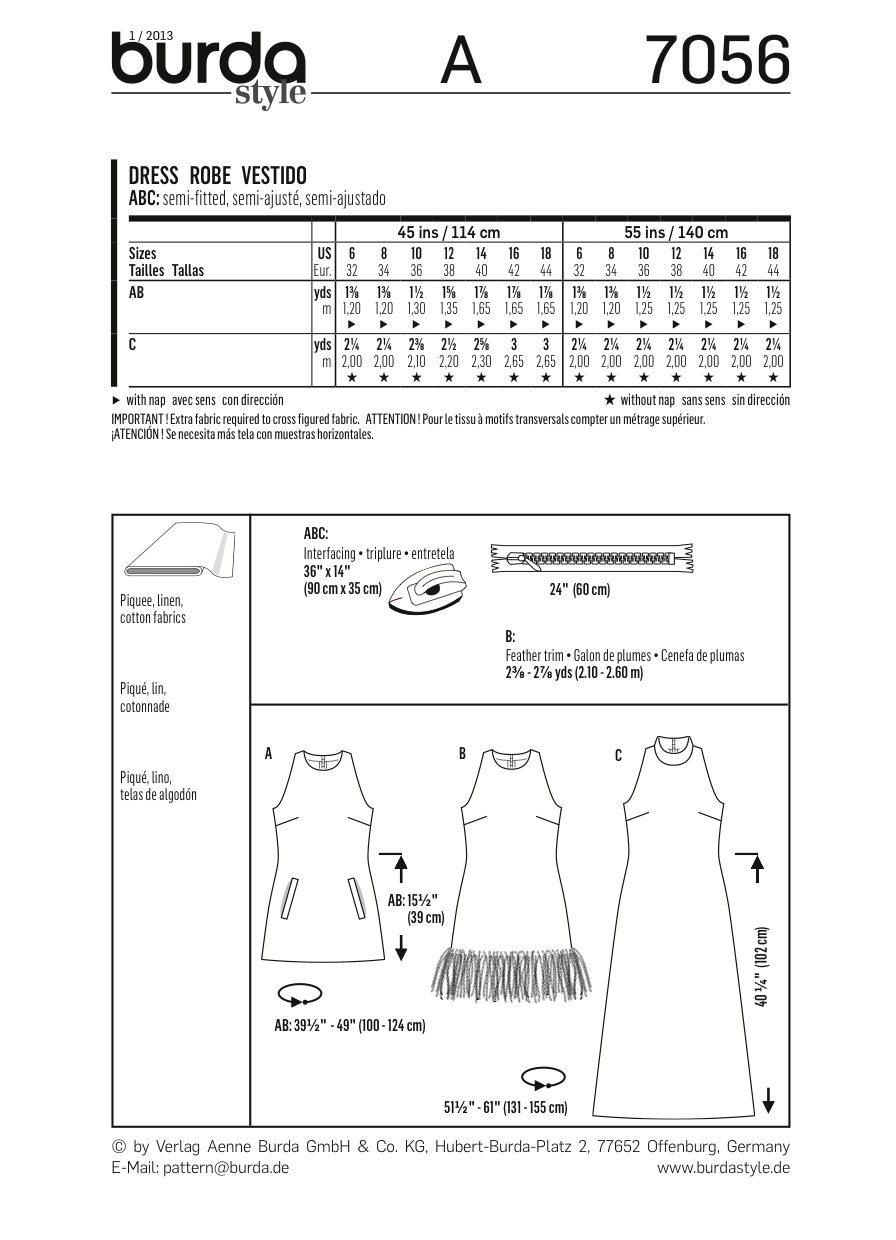 BD7056 Misses' Dress | Easy from Jaycotts Sewing Supplies