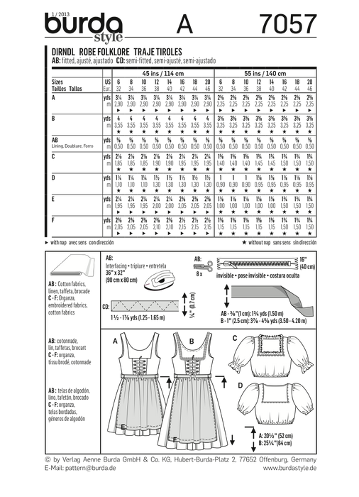 BD7057 Misses' Folklore Dress from Jaycotts Sewing Supplies