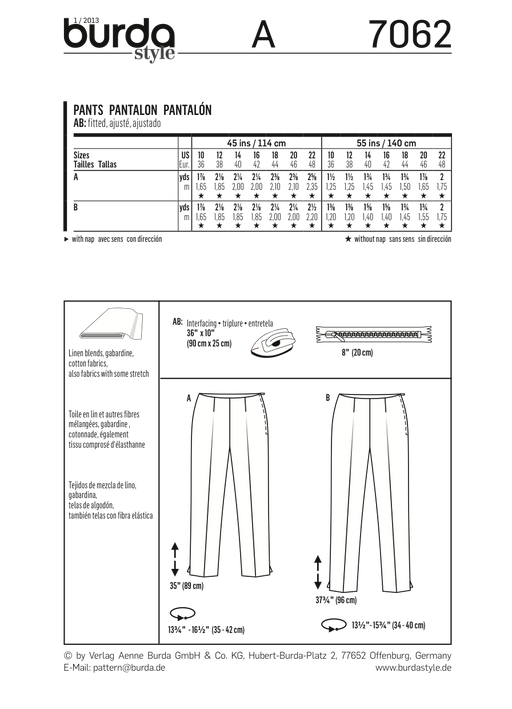 BD7062 Misses' Pants | Easy from Jaycotts Sewing Supplies