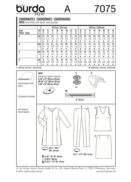 BD7075 Misses' Coordinates | Very Easy from Jaycotts Sewing Supplies