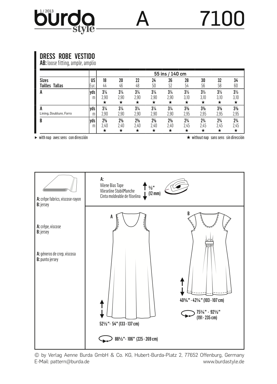 BD7100 Dress | Very Easy from Jaycotts Sewing Supplies