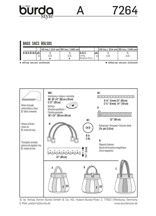 BD7264 Bags | Easy from Jaycotts Sewing Supplies