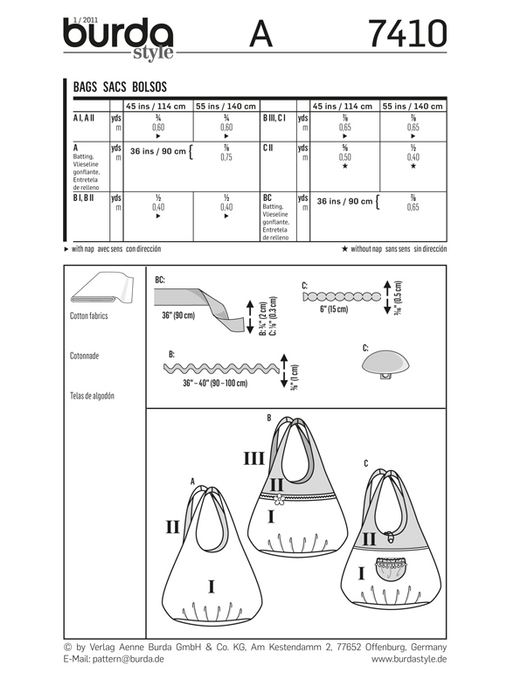 BD7410 Bags | Easy from Jaycotts Sewing Supplies