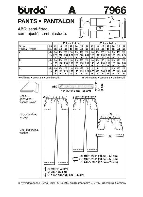 BD7966 Misses' Pants | Very Easy from Jaycotts Sewing Supplies