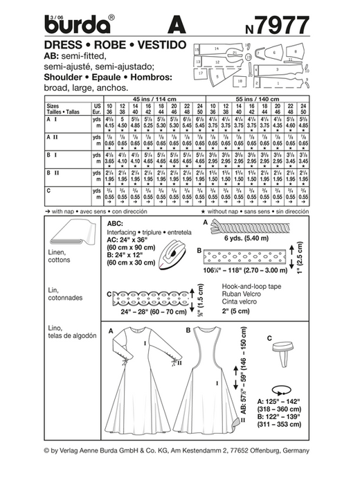 BD7977 Medieval Dress Costume from Jaycotts Sewing Supplies