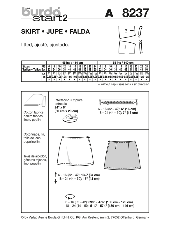 BD8237 Misses' Skirt | Very Easy from Jaycotts Sewing Supplies