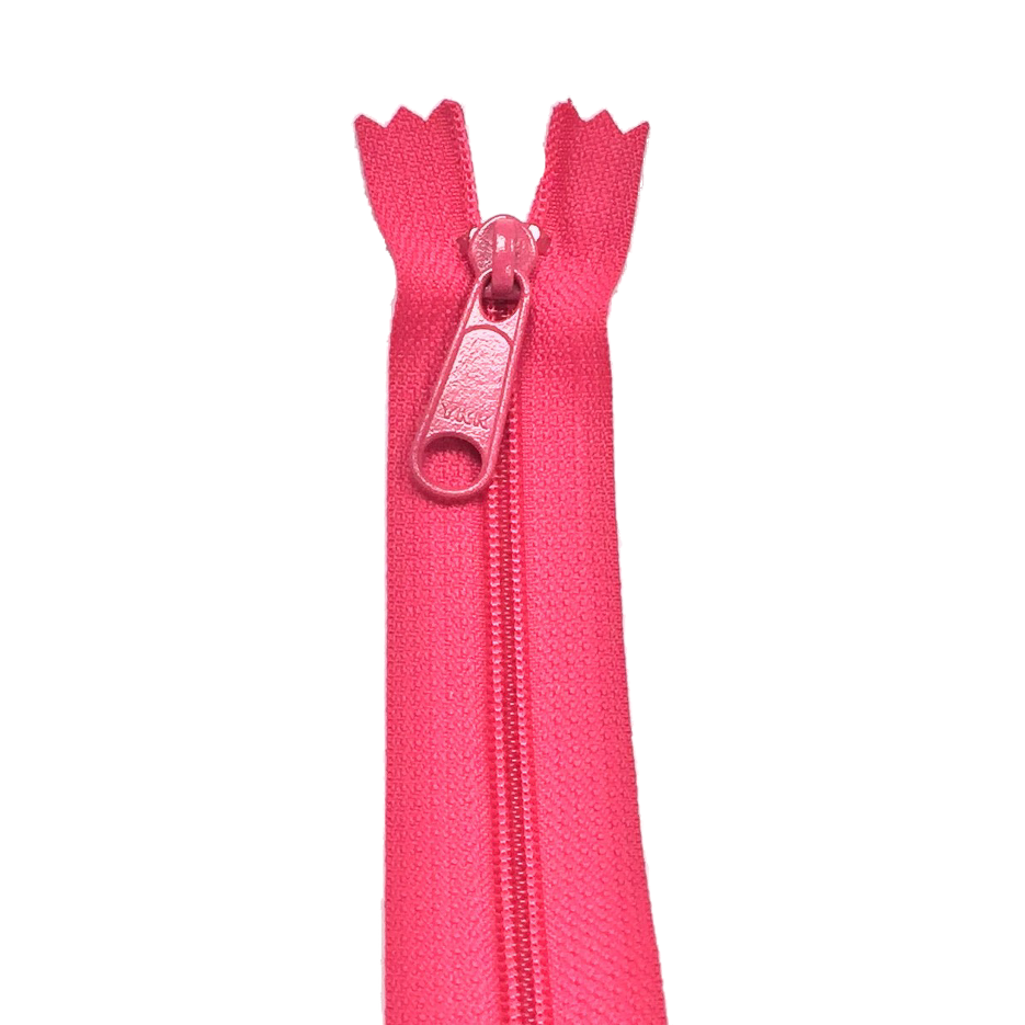 YKK Zip for bags colour 516 Shocking Pink from Jaycotts Sewing Supplies