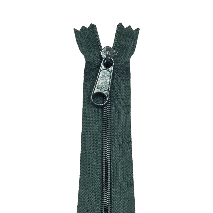 YKK Zip for bags colour 890 Bottle Green from Jaycotts Sewing Supplies