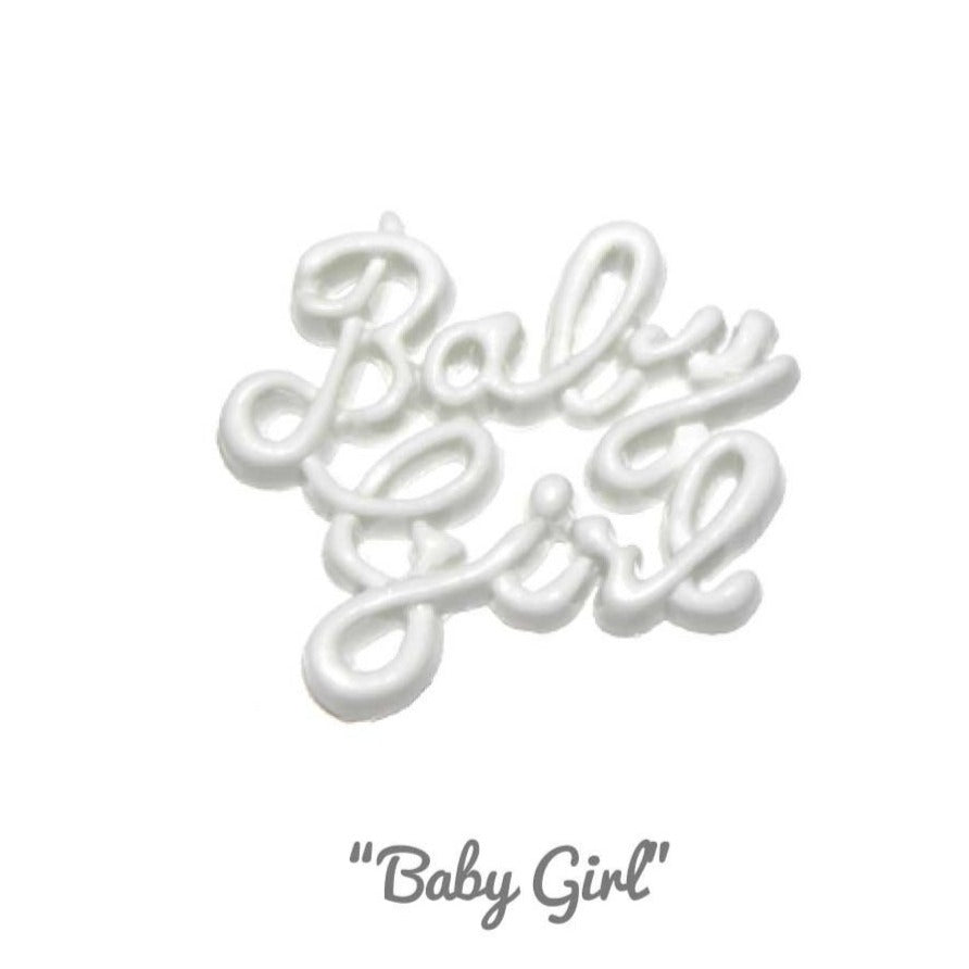 Buttons: Novelty #05 'Baby Girl' - White from Jaycotts Sewing Supplies