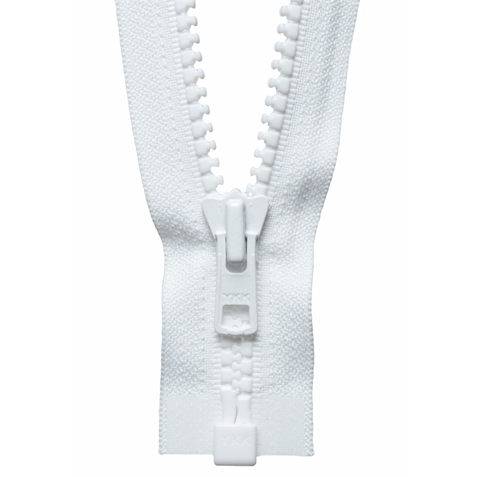 YKK Chunky Zip Open End Zip | White from Jaycotts Sewing Supplies