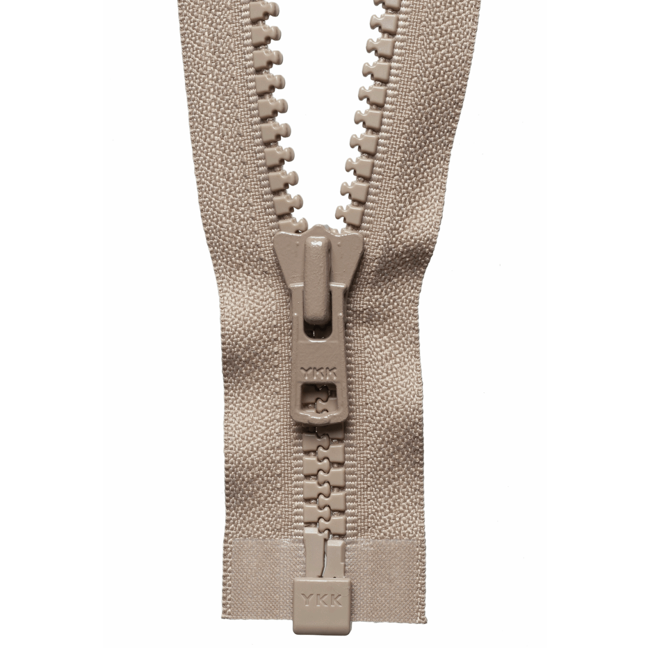 YKK Open End Zip - Chunky Plastic - Colours: Reds, Beige, Browns