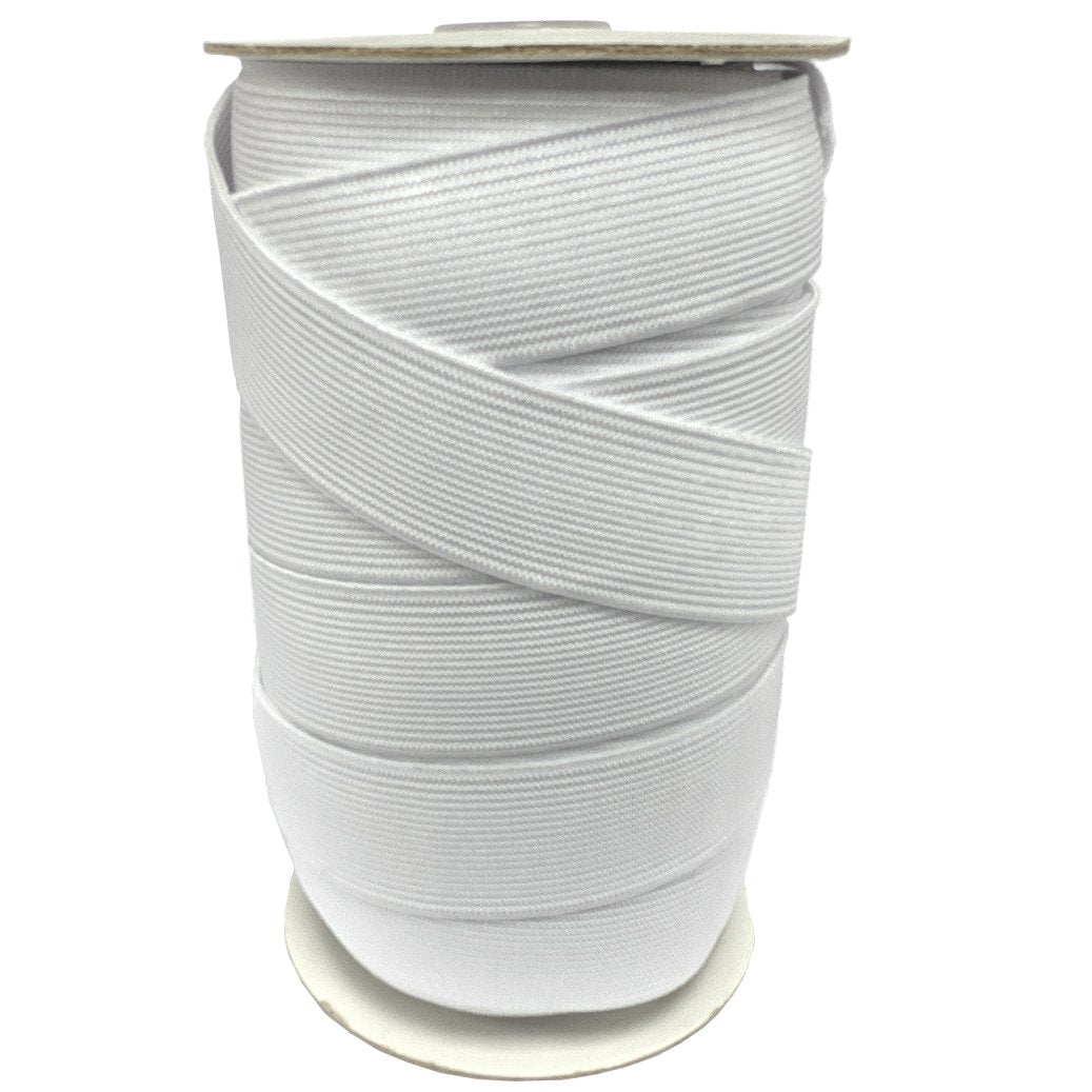 Non-Roll Ribbed Elastic - White - WAWAK Sewing Supplies