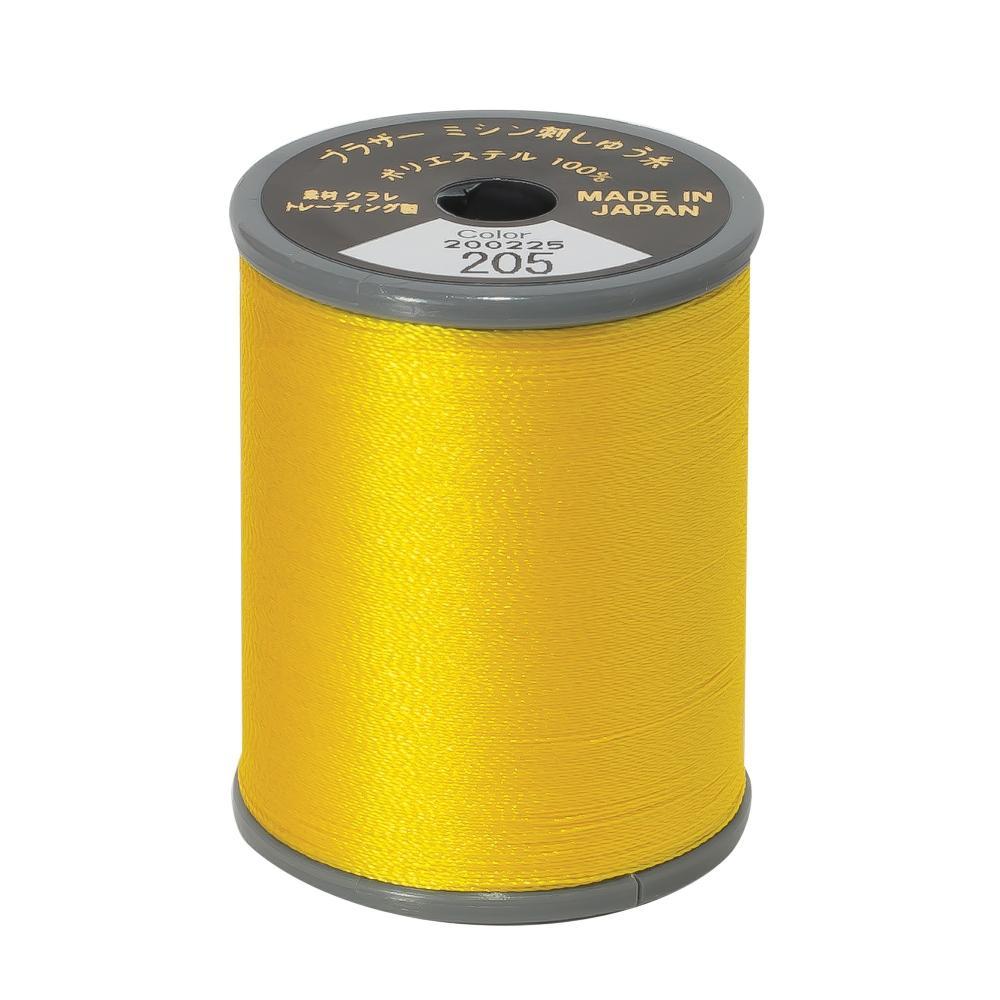 Brother Polyester Embroidery Thread 300m #205 Yellow — jaycotts.co.uk ...