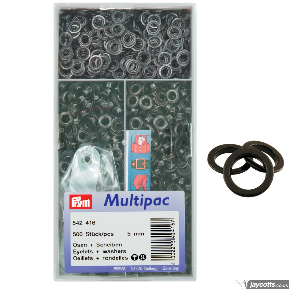 Eyelets - Black 5mm value pack from Jaycotts Sewing Supplies