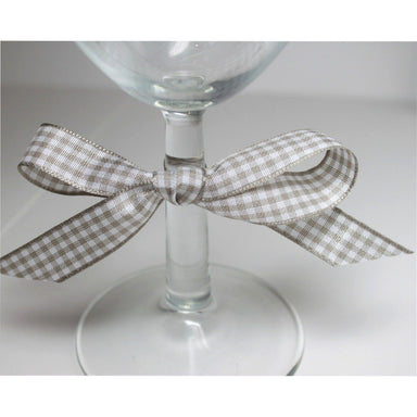 Berisfords Gingham Ribbon Steel Grey from Jaycotts Sewing Supplies