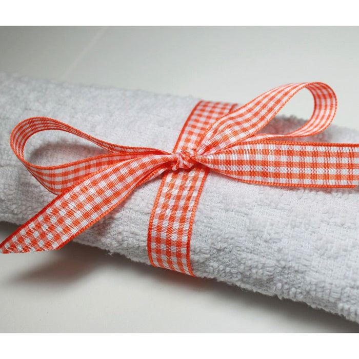 Berisfords Gingham Ribbon Orange from Jaycotts Sewing Supplies