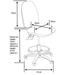 Dimensions for Horn Tall Hobby Chair from Jaycotts Sewing Supplies