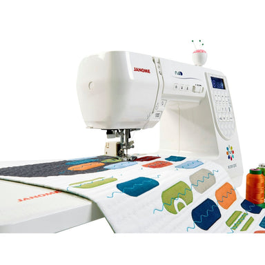 Janome M200 QDC quilting using the walking foot and extension table