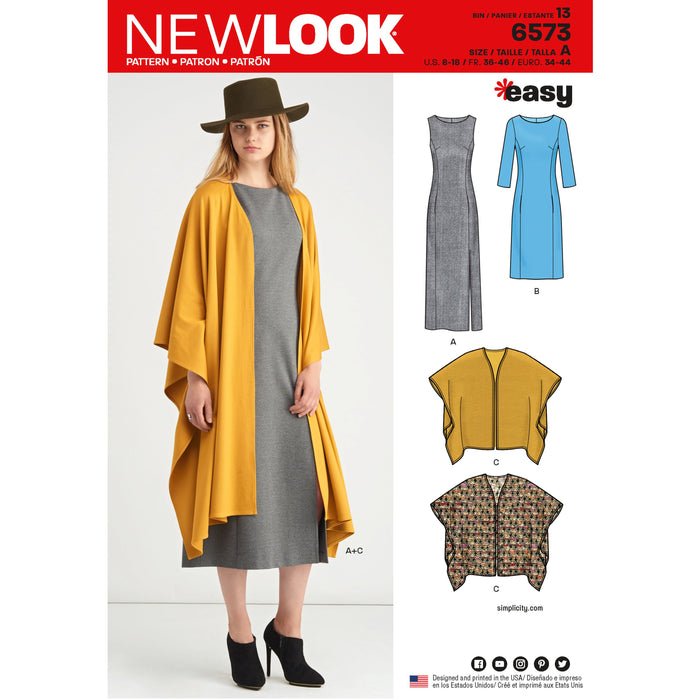 NL6573 Misses' Dress and Wrap sewing pattern — jaycotts.co.uk - Sewing ...