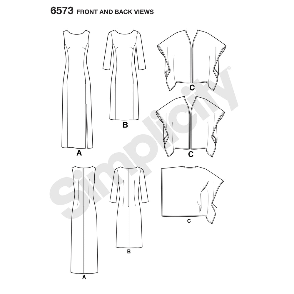 NL6573 Misses' Dress and Wrap sewing pattern from Jaycotts Sewing Supplies