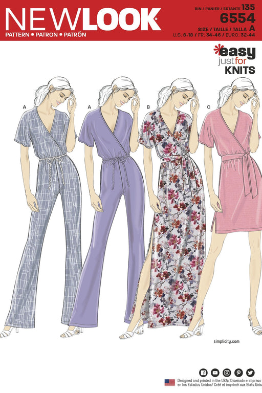 NL6554 Knit Jumpsuit and Dresses Pattern from Jaycotts Sewing Supplies