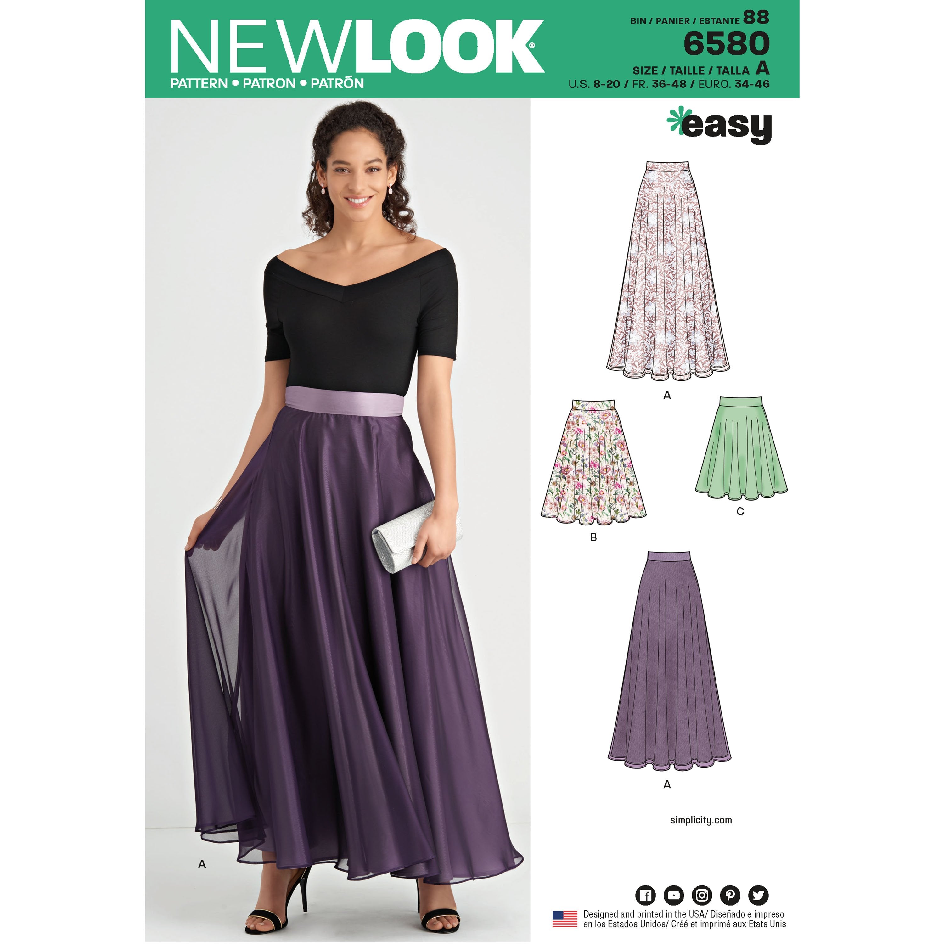 NL6580 Circle Skirt Evening Wear pattern from Jaycotts Sewing Supplies