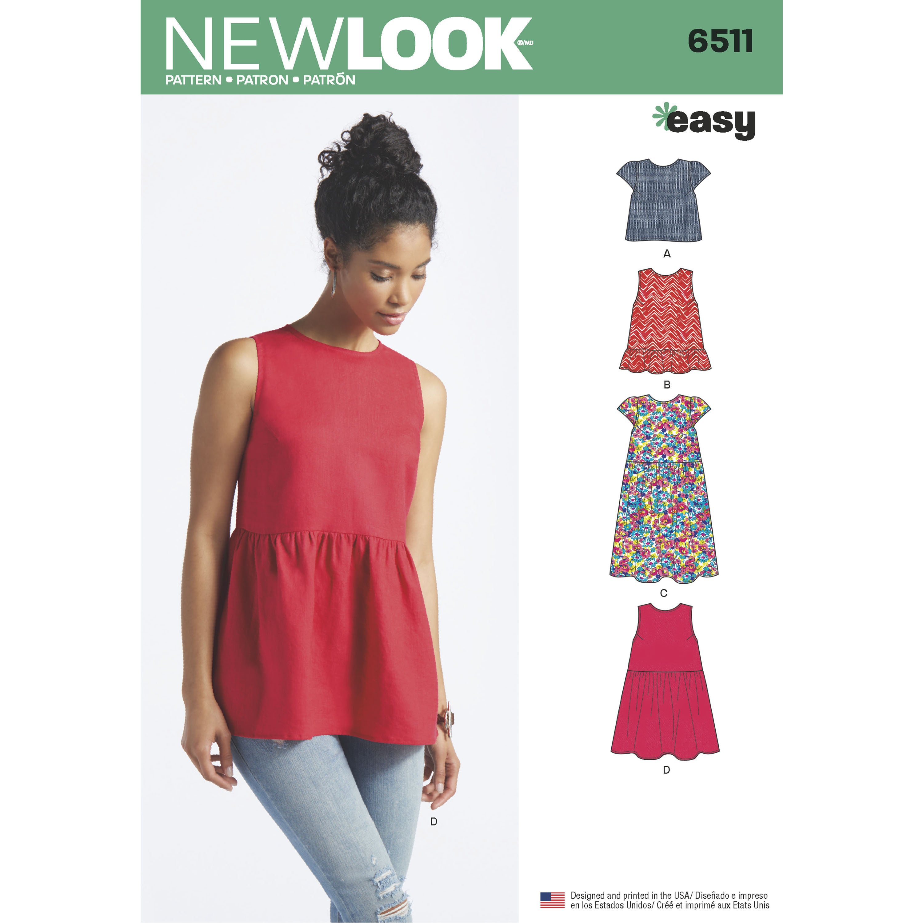 NL6511 Tops With Length and Sleeve Variations from Jaycotts Sewing Supplies