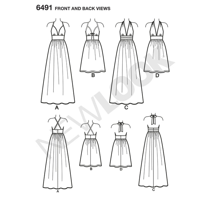 NL6491 Dresses in two Lengths with Bodice Variations from Jaycotts Sewing Supplies