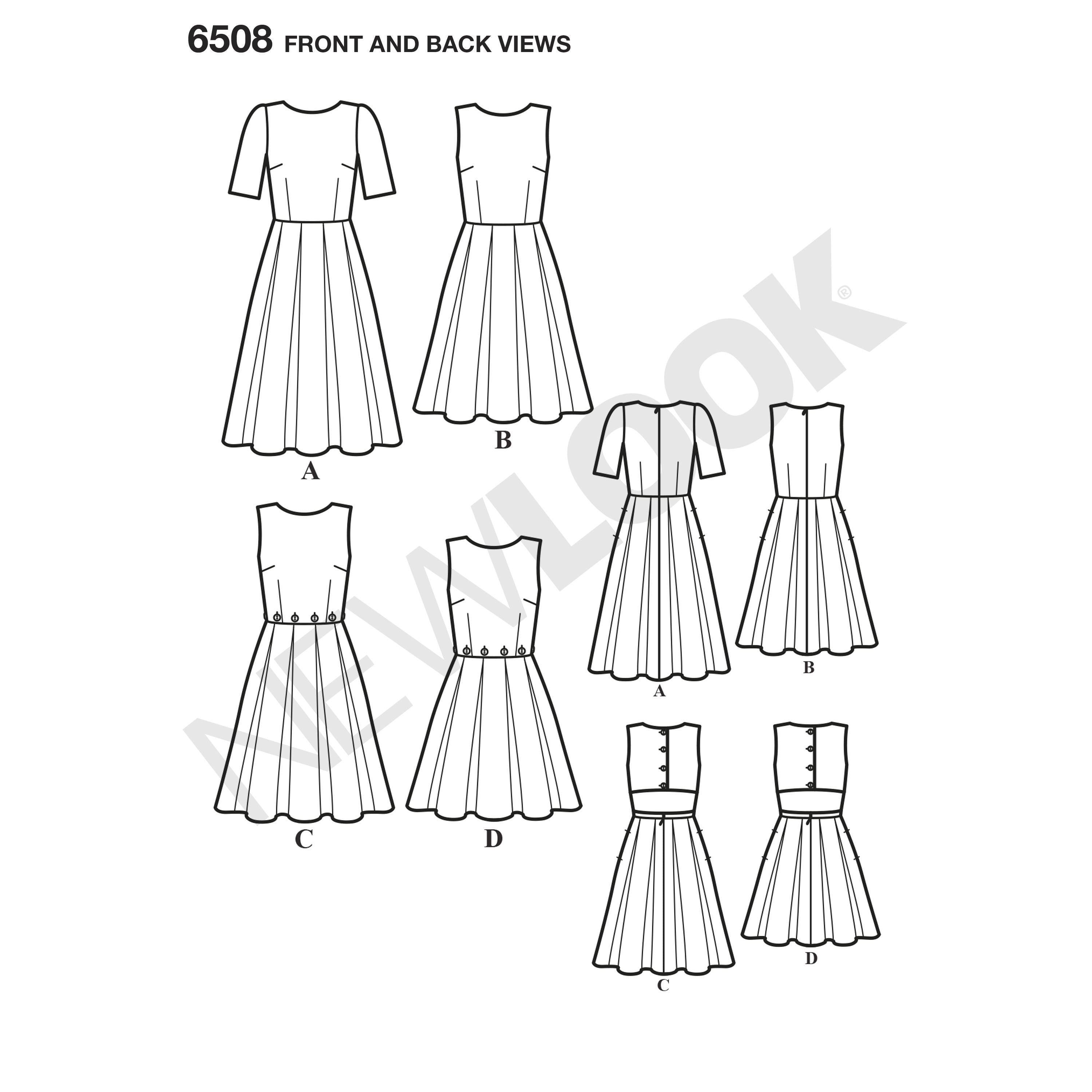 NL6508 Dress with Open or Closed Back Variations from Jaycotts Sewing Supplies