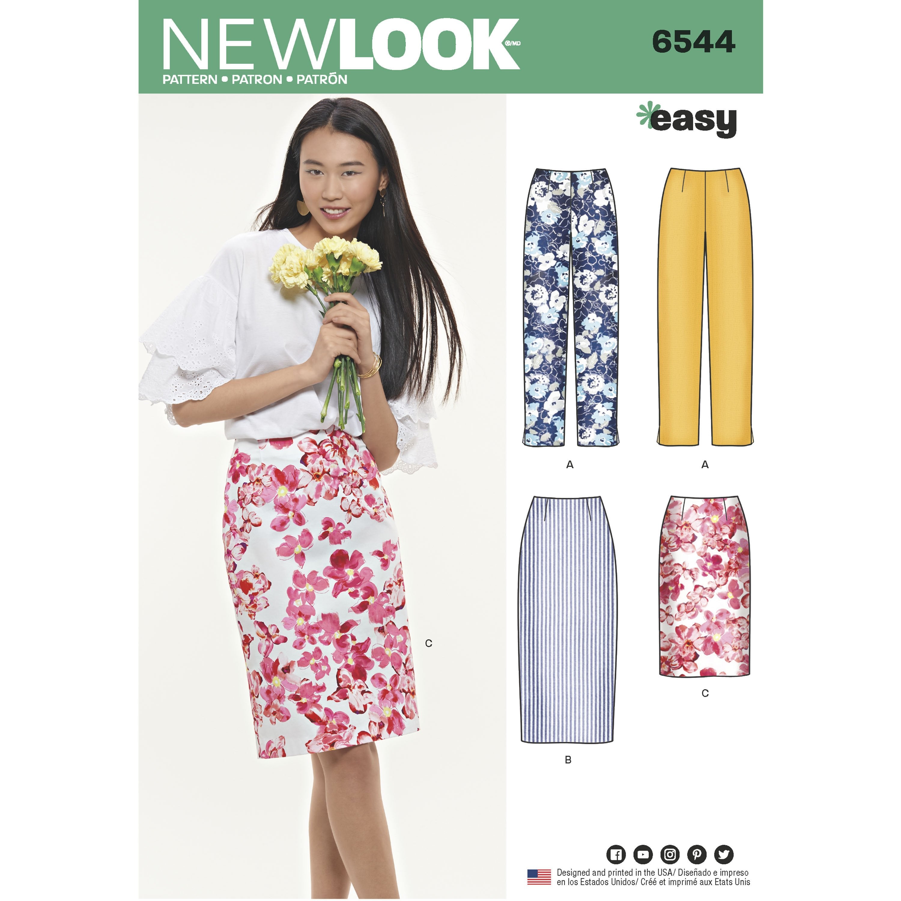 NL6544 Pencil Skirt Pattern | Two Lengths from Jaycotts Sewing Supplies