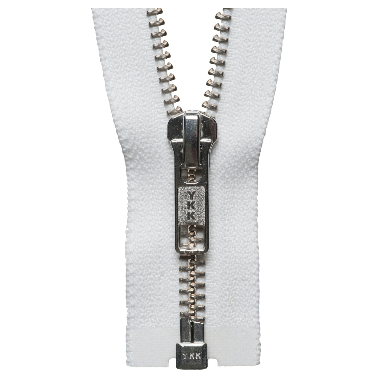 YKK Open End Zip Silver Teeth | WHITE from Jaycotts Sewing Supplies