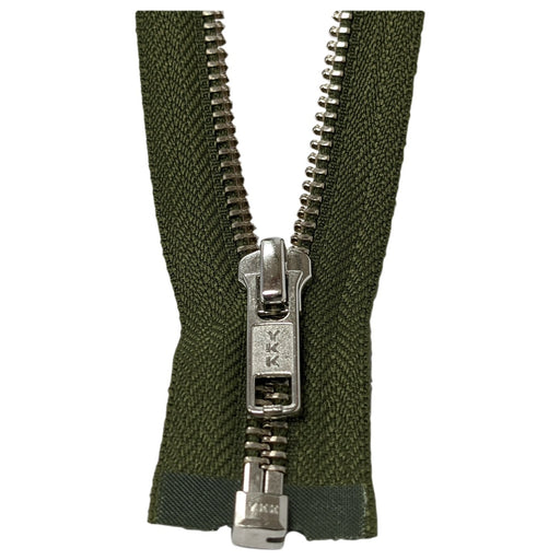 YKK Open End Zip Silver Teeth | Khaki from Jaycotts Sewing Supplies