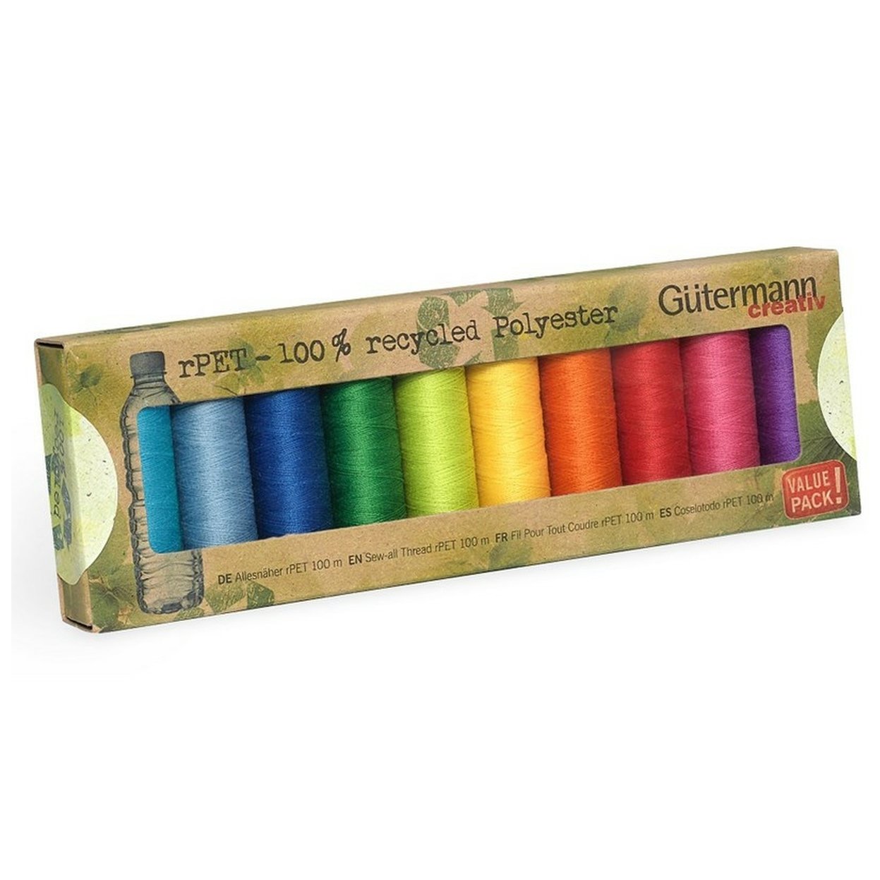 Gutermann Recycled Thread Mid Range Set, 10 reels from Jaycotts Sewing Supplies