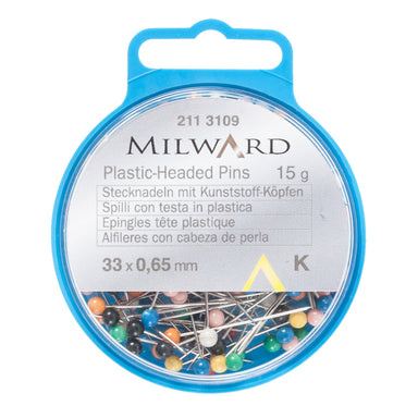 Milward Plastic Head Pins, 150 pack from Jaycotts Sewing Supplies