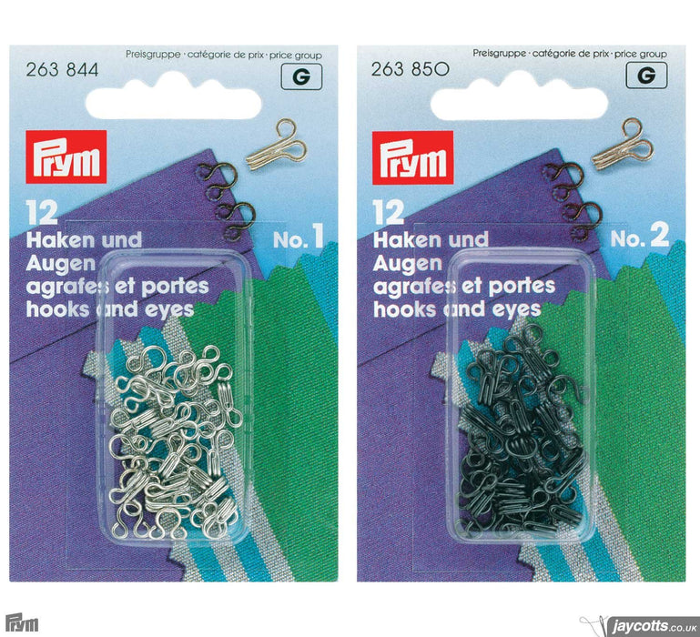 Prym Hook and Eyes | Packs of 12 from Jaycotts Sewing Supplies