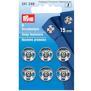Prym Silver Metal Press Studs, Sew On type from Jaycotts Sewing Supplies