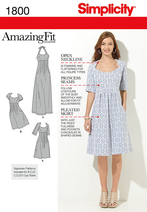 Simplicity Pattern 1800 Misses' & Plus Size dresses from Jaycotts Sewing Supplies