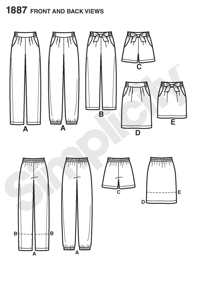 Simplicity Pattern 1887 shorts and skirt from Jaycotts Sewing Supplies