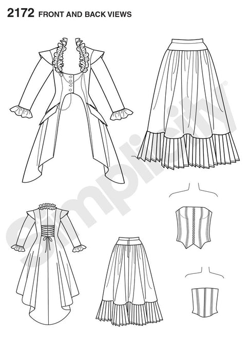 Simplicity Pattern 2172 Misses' Victorian era Costume | by Theresa LaQuey from Jaycotts Sewing Supplies