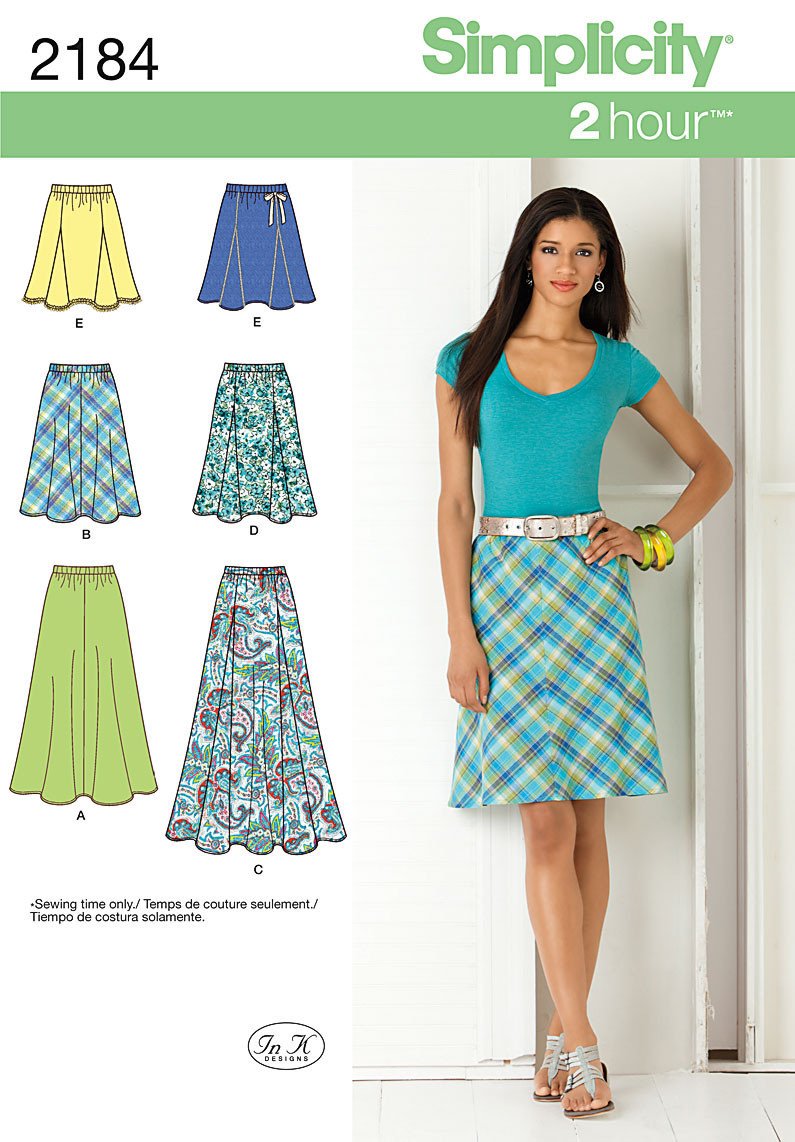 Simplicity Pattern 2184 Misses' Skirts | 2 Hour from Jaycotts Sewing Supplies