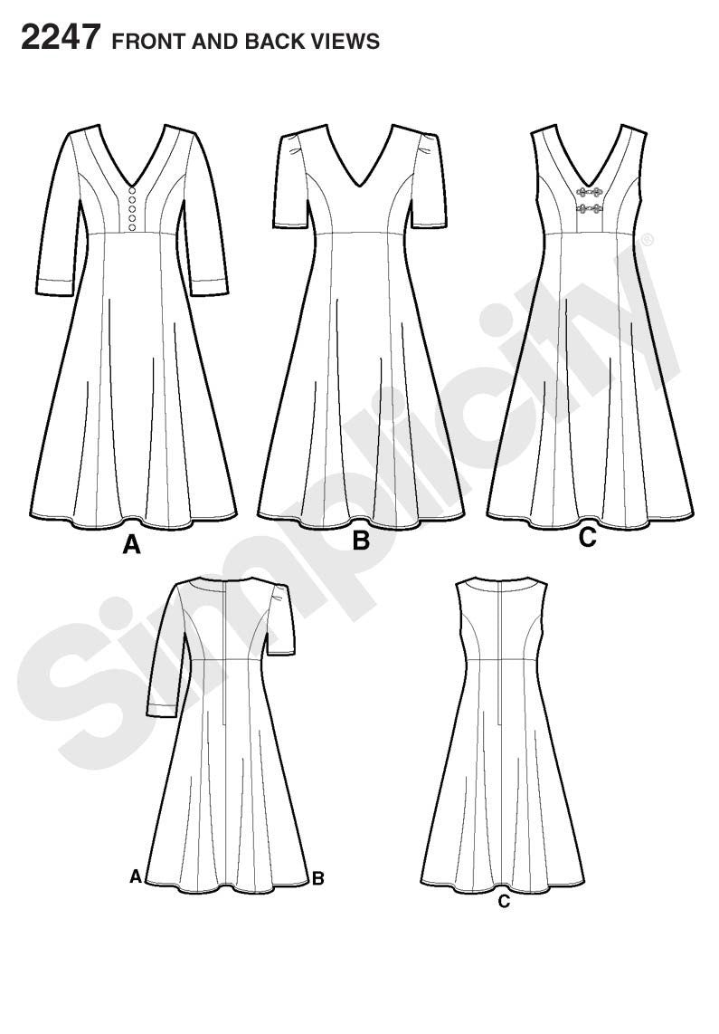 Simplicity Pattern: S2247 Misses' & Plus Size Dresses