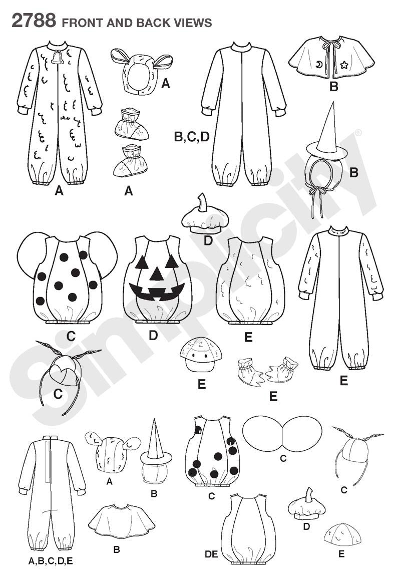 Simplicity Pattern 2788 Toddler Halloween Costumes from Jaycotts Sewing Supplies