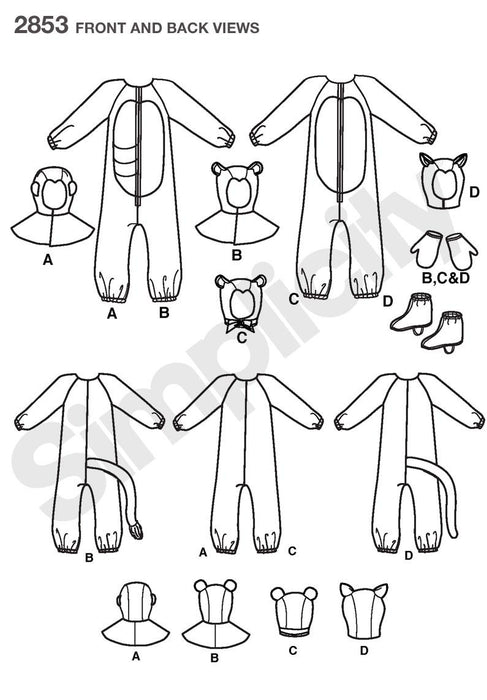 Simplicity Pattern 2853 For Kings and Queens of the jungle! from Jaycotts Sewing Supplies