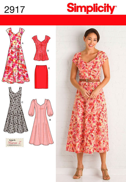 Simplicity Pattern 2917 Misses' and Plus Size Dresses from Jaycotts Sewing Supplies